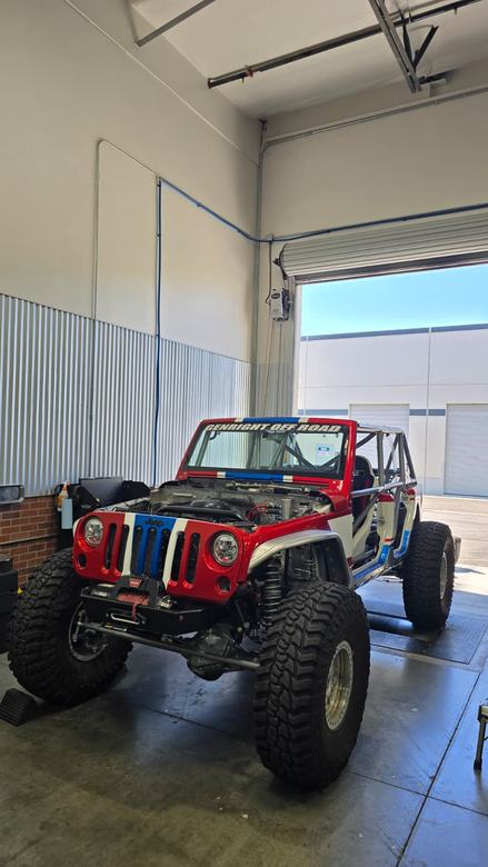 TerreMoto 2.0 GenRight Off Road LS3 Jeep in the dyno bay at Tune Guru